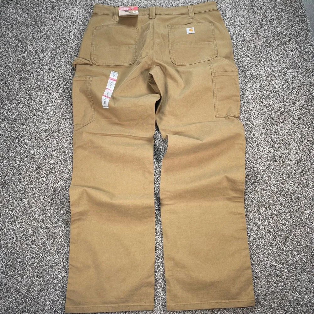 Carhartt Men's 36x34 Original Fit Carpenter Pants Tan Duck Canvas Tall